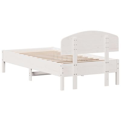 vidaXL Cadre de lit sans matelas blanc 75x190 cm bois de pin massif