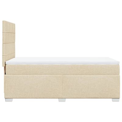 vidaXL Sommier à lattes de lit avec matelas Crème 90x200 cm Tissu