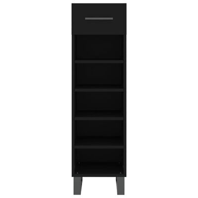 vidaXL Armoire à chaussures noir 30x35x105 cm bois d'ingénierie