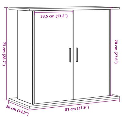 vidaXL Support d'aquarium chêne artisanal 81x36x73 cm bois ingénierie