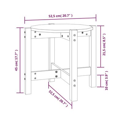 vidaXL Table basse Blanc Ø 52,5x45 cm Bois massif de pin