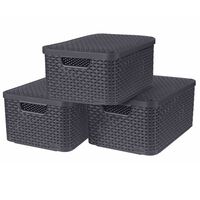 Curver Boîtes de rangement Style avec couvercle 3 pcs M Anthracite