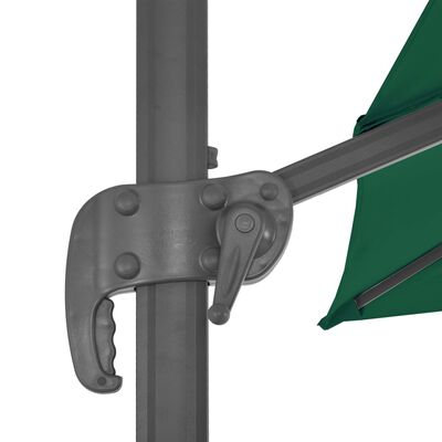 vidaXL Parasol de jardin en porte-à-faux et poteau en aluminium vert