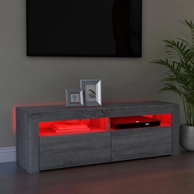 vidaXL Meuble TV avec lumières LED sonoma gris 120x35x40 cm