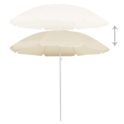 vidaXL Parasol d'extérieur avec mât en acier Sable 180 cm