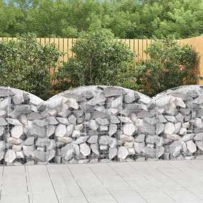 vidaXL Panier de gabions arqué 150x50x80/100 cm Fer galvanisé