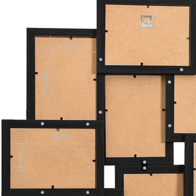 vidaXL Collage de cadres photo pour photo de 10x(10x15 cm) Noir MDF