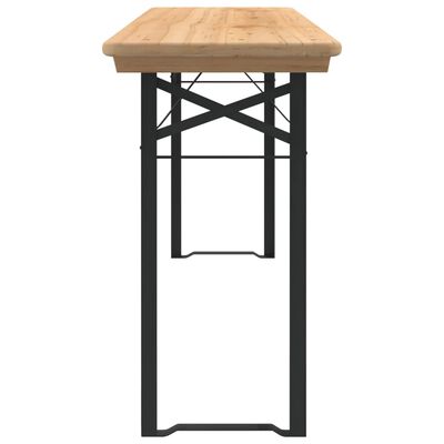 vidaXL Ensemble de tables à bière pliantes 3 pcs bois massif de sapin