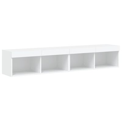 vidaXL Meubles TV avec lumières LED 2 pcs blanc 80x30x30 cm