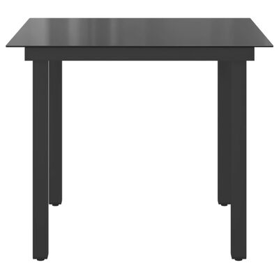 vidaXL Table de jardin Noir 80x80x74 cm Aluminium et verre