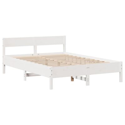 vidaXL Cadre de lit sans matelas blanc 120x190 cm bois de pin massif