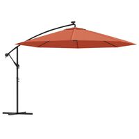 vidaXL Parasol déporté avec lumières LED Terre cuite 350 cm