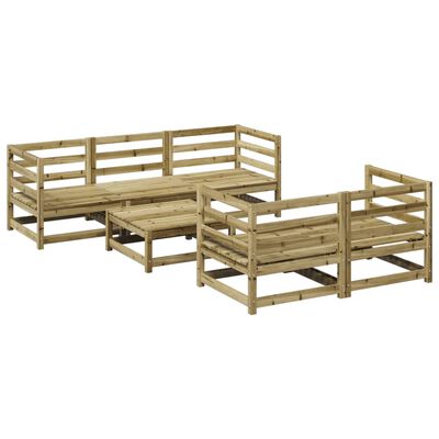 vidaXL Salon de jardin 6 pcs bois de pin imprégné