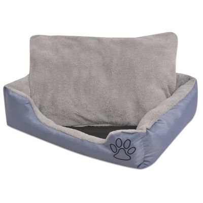 vidaXL Lit pour chiens avec coussin rembourré Taille XL Gris