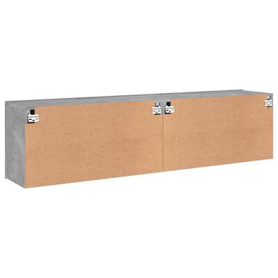 vidaXL Meubles TV muraux 2 pcs gris béton 80x30x41 cm