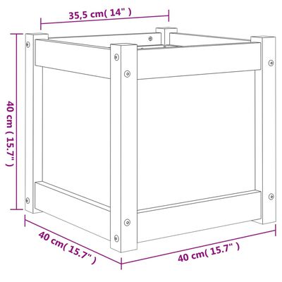 vidaXL Jardinière cire marron 40x40x40 cm bois de pin massif