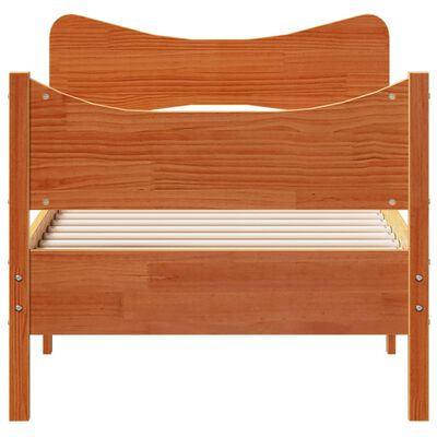 vidaXL Cadre de lit sans matelas cire marron 75x190 cm bois pin massif