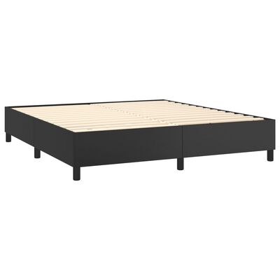 vidaXL Sommier à lattes de lit avec matelas Noir 180x200 cm Similicuir