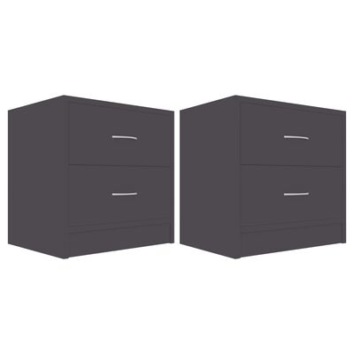 vidaXL Tables de chevet 2 pcs Gris 40x30x40 cm Bois d'ingénierie