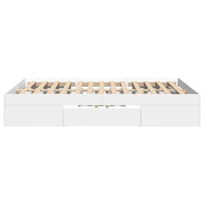 vidaXL Cadre de lit sans matelas blanc 120x190 cm bois d'ingénierie