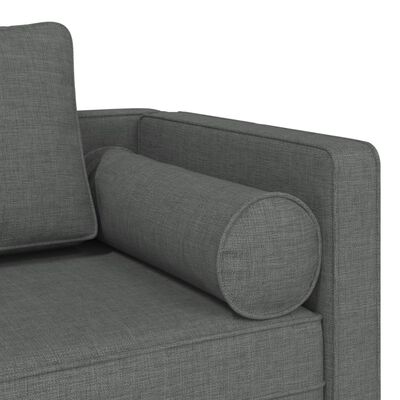 vidaXL Chaise longue avec coussins gris foncé tissu