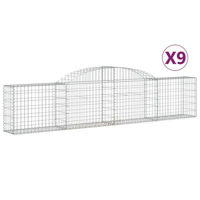 vidaXL Paniers à gabions arqués 9 pcs 300x30x60/80 cm Fer galvanisé