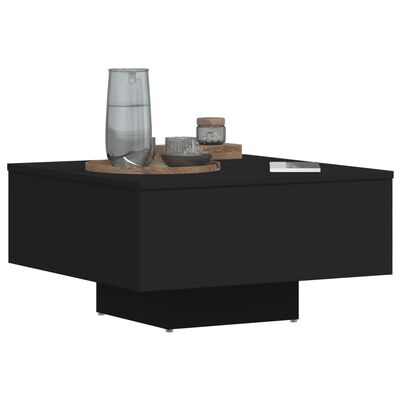 vidaXL Table basse noir 60x60x31,5 cm bois d'ingénierie