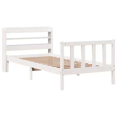 vidaXL Cadre de lit sans matelas blanc 90x200 cm bois de pin massif