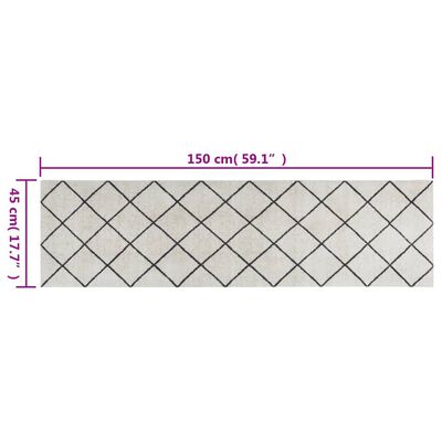 vidaXL Tapis de cuisine lavable impression carrée 45x150 cm velours