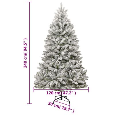 vidaXL Sapin de Noël artificiel articulé 300 LED et boules 240 cm