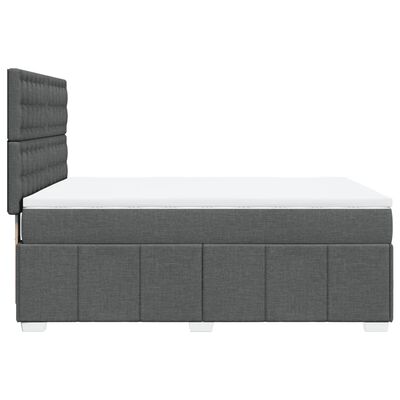 vidaXL Sommier à lattes de lit avec matelas Gris foncé 140x200cm Tissu