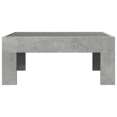 vidaXL Table basse avec LED infini gris béton 70x50x30 cm