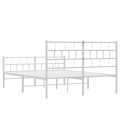 vidaXL Cadre de lit métal sans matelas et pied de lit blanc 140x200 cm