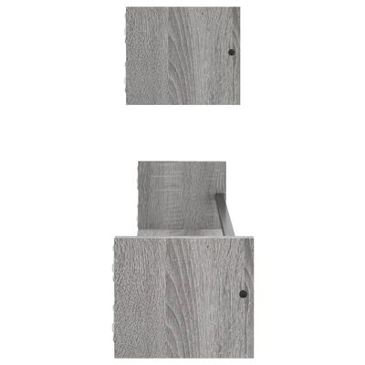 vidaXL Étagères murales avec barres 2 pcs sonoma gris 80x16x14 cm