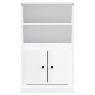 vidaXL Buffet haut blanc brillant 60x35,5x103,5 cm bois d'ingénierie