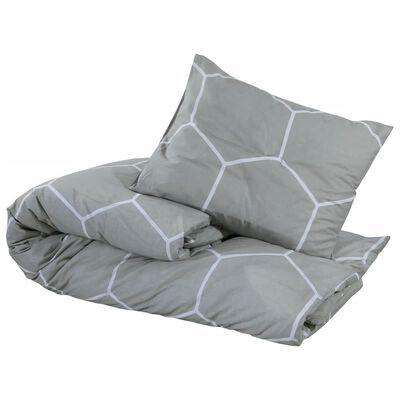 vidaXL Ensemble de housse de couette Gris 200x200 cm Coton