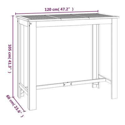 vidaXL Ensemble de bar de jardin 7 pcs bois d'acacia solide