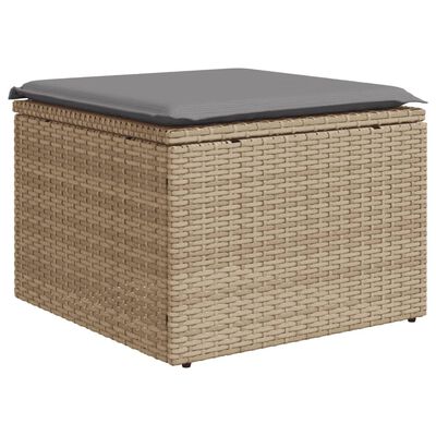 vidaXL Salon de jardin avec coussins 8 pcs beige résine tressée