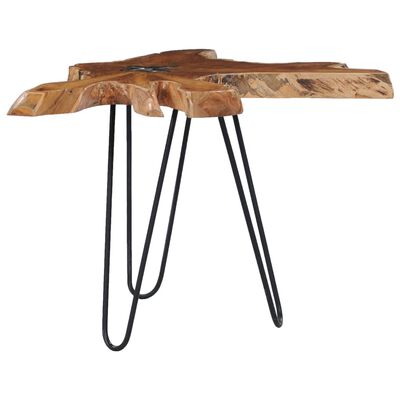 vidaXL Table basse 70x45 cm Bois de teck massif et polyrésine