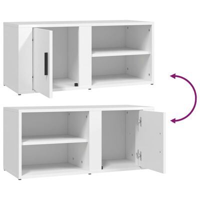 vidaXL Meuble TV Blanc 80x31,5x36 cm Bois d'ingénierie