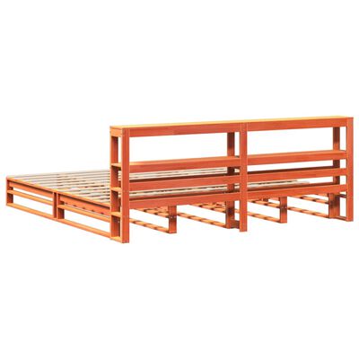 vidaXL Cadre de lit sans matelas cire marron 200x200cm bois pin massif