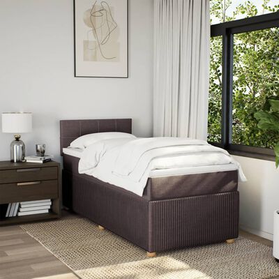 vidaXL Sommier à lattes de lit avec matelas Marron foncé 90x190 cm