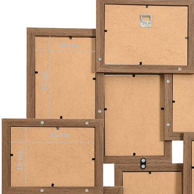 vidaXL Collage de cadres photo de photo 10x(10x15 cm) Marron clair MDF