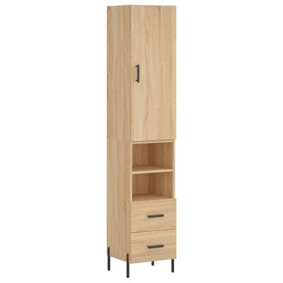 vidaXL Buffet haut Chêne sonoma 34,5x34x180 cm Bois d'ingénierie