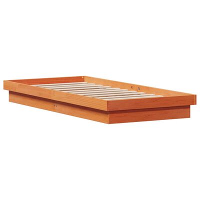 vidaXL Cadre de lit à LED sans matelas 75x190 cm bois massif