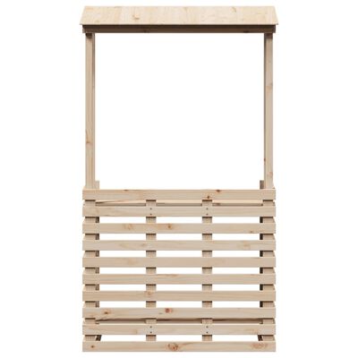 vidaXL Table de bar d'extérieur et toit 112,5x57x195,5 cm bois massif