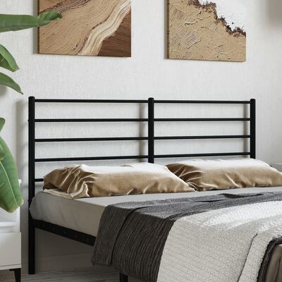 vidaXL Tête de lit métal noir 120 cm