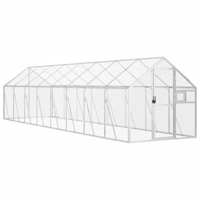 vidaXL Volière argenté 1,79x8x1,85 m aluminium