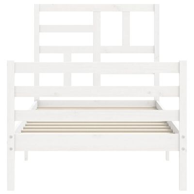 vidaXL Cadre de lit sans matelas blanc 90x200 cm bois massif