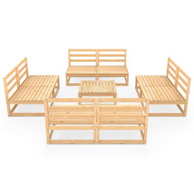 vidaXL Salon de jardin 9 pcs bois de pin massif